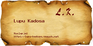 Lupu Kadosa névjegykártya